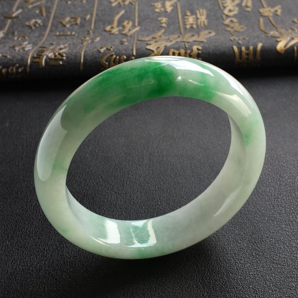 糯冰种飘翠手镯(55.5mm)