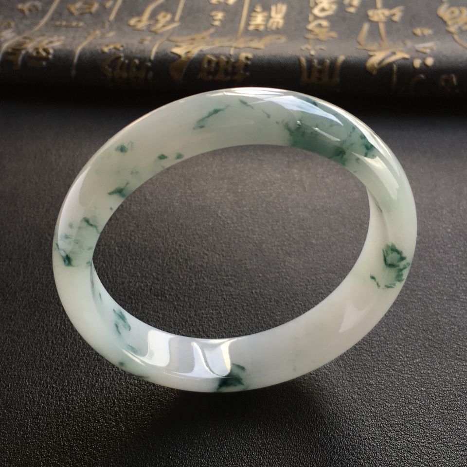 糯冰种飘花手镯(56.8mm)