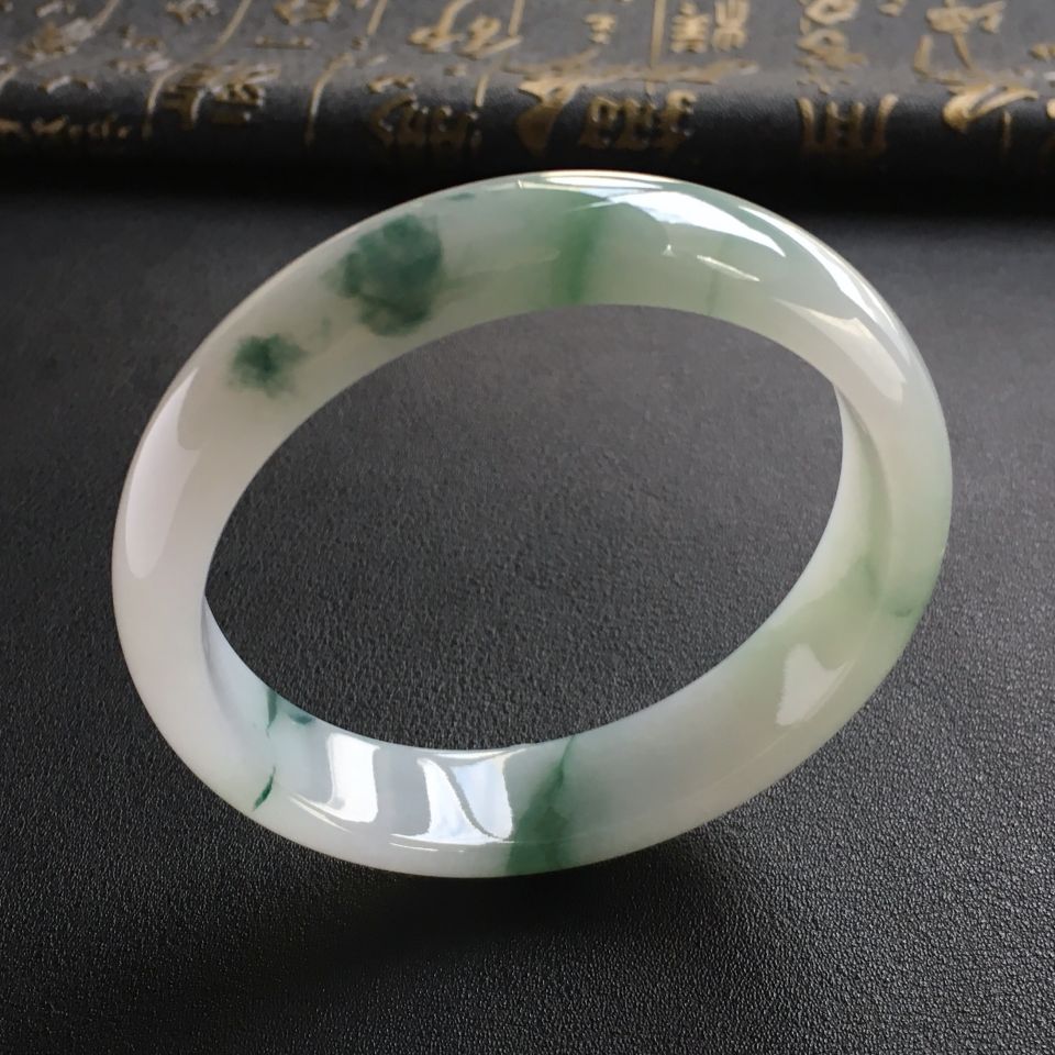 糯冰种飘花手镯(58.8mm)