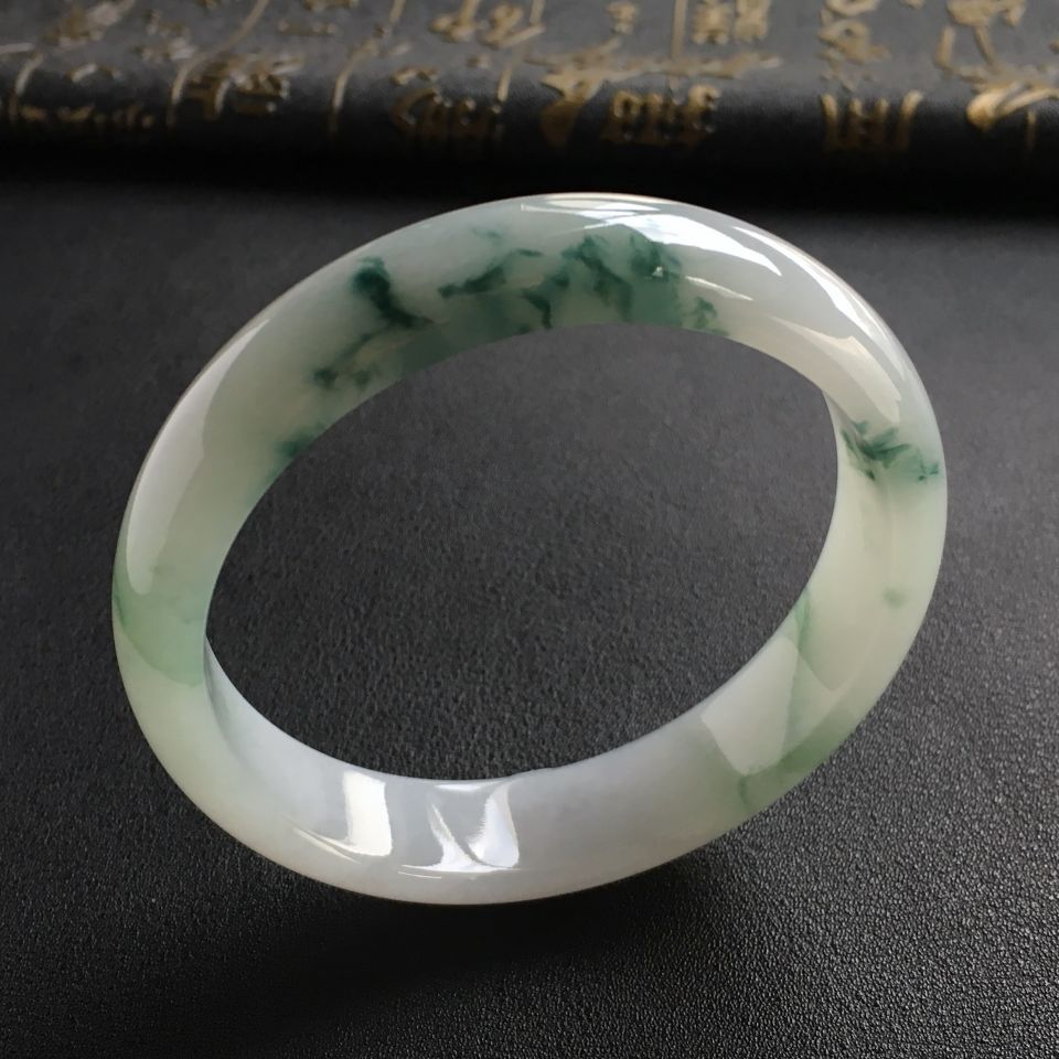 糯冰种飘花手镯(58.9mm)