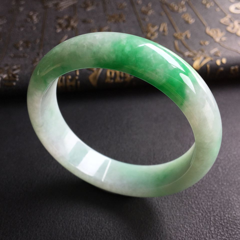 糯冰种飘翠手镯(57.8mm)