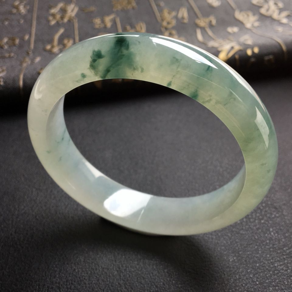 糯冰种飘花手镯(57.8mm)