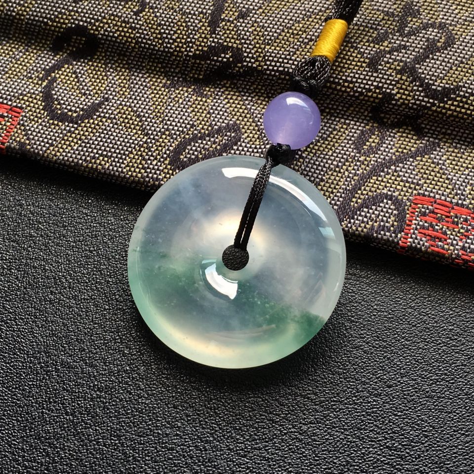 冰种飘花平安扣挂件