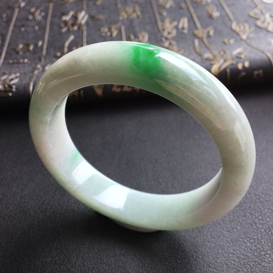 糯冰种飘翠手镯(58.6mm)