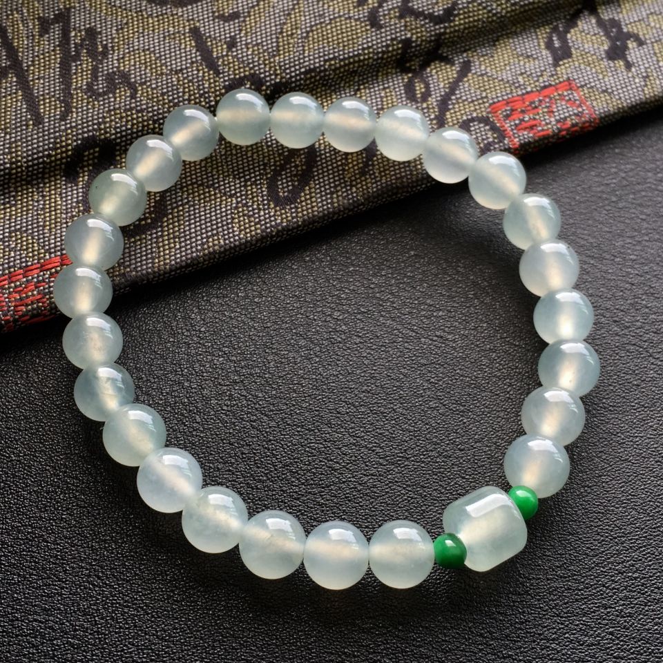 冰种淡晴水圆珠手串