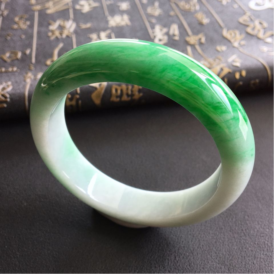 糯冰种飘翠手镯(59.6mm)