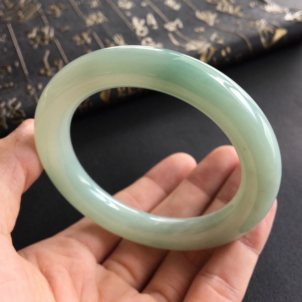 糯冰种晴水圆条手镯(58mm)