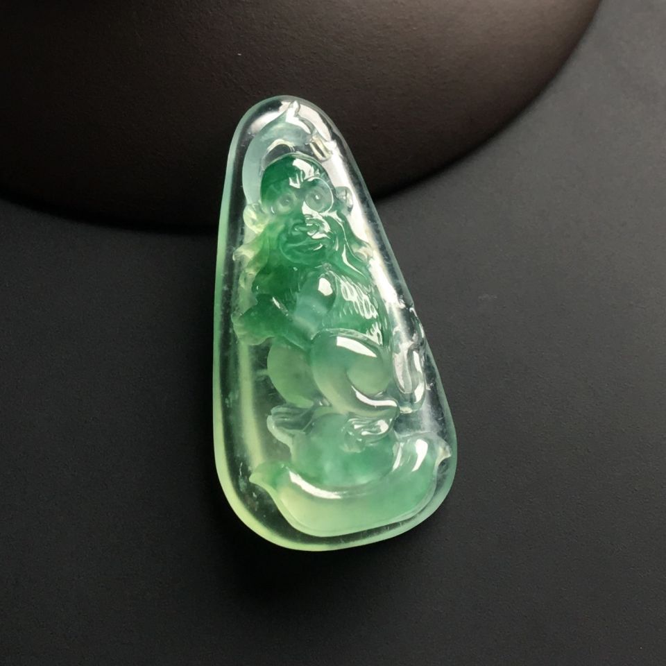 冰种飘花代代封侯挂件