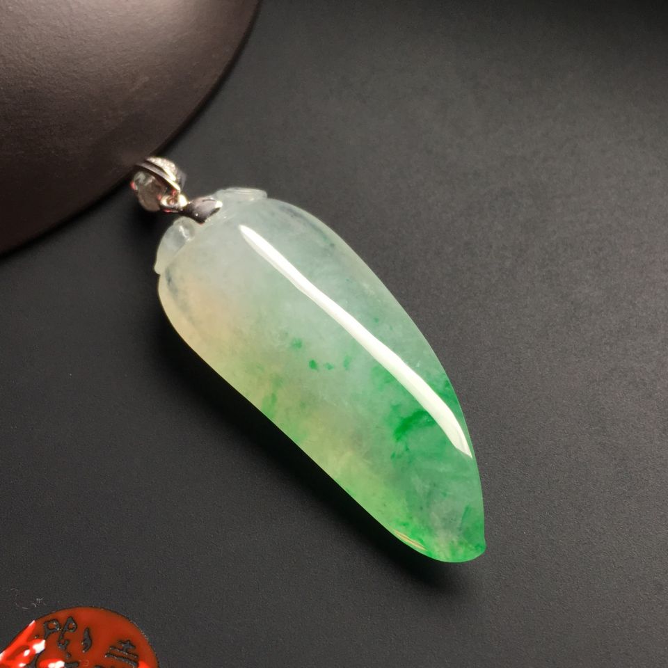 冰种飘翠福瓜挂件