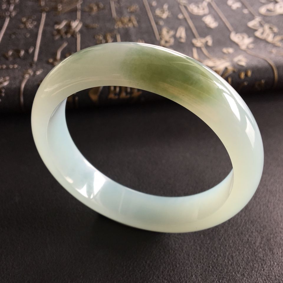 糯冰种晴水褐黄翡手镯(58.1mm)