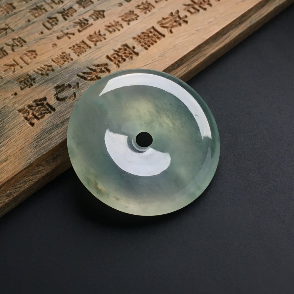 冰种略飘花平安扣挂件