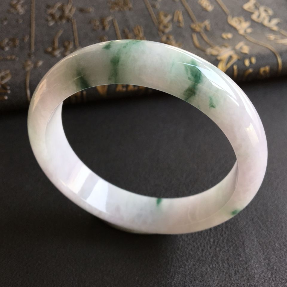 糯冰种飘花手镯(59.2mm)