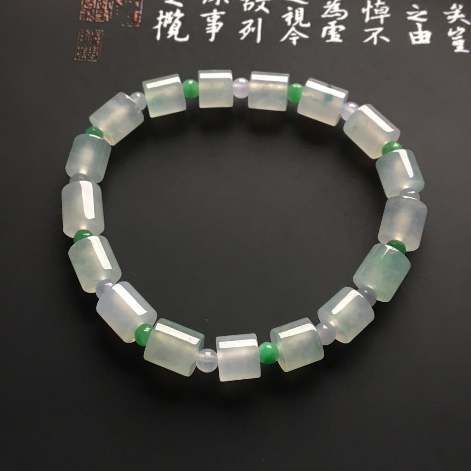冰种淡晴水路路通手链