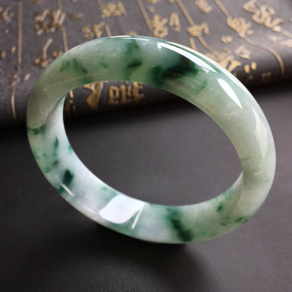 糯冰种飘花手镯(59.5mm)