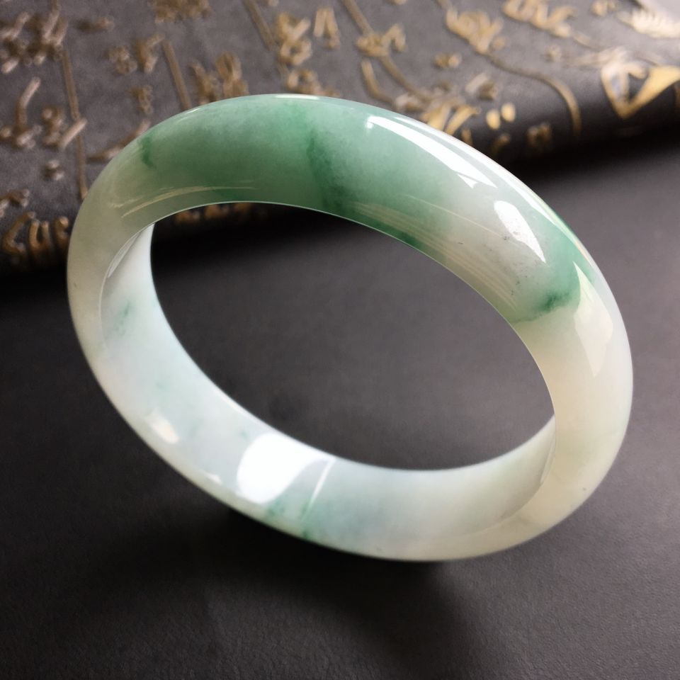 糯冰种飘花手镯(58.2mm)