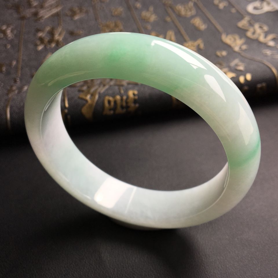 糯冰种晴水飘花手镯(57mm)