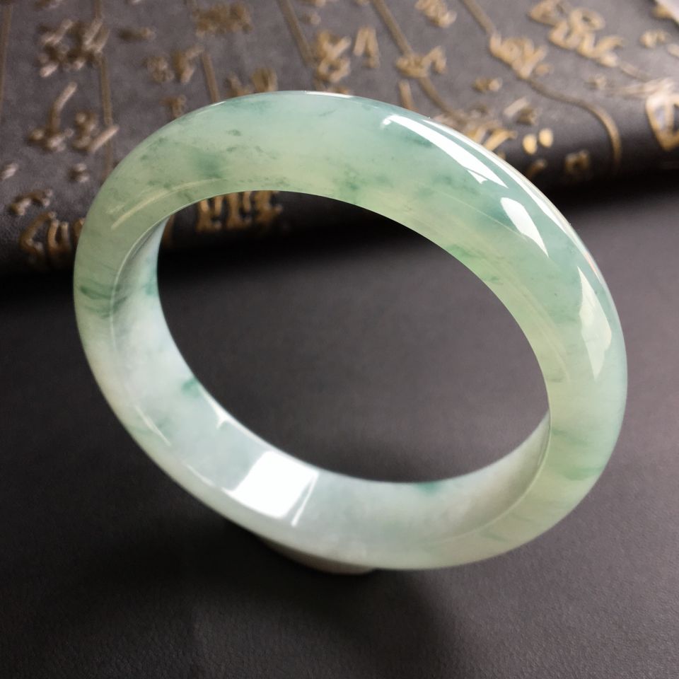 糯冰种飘花手镯(54.5mm)