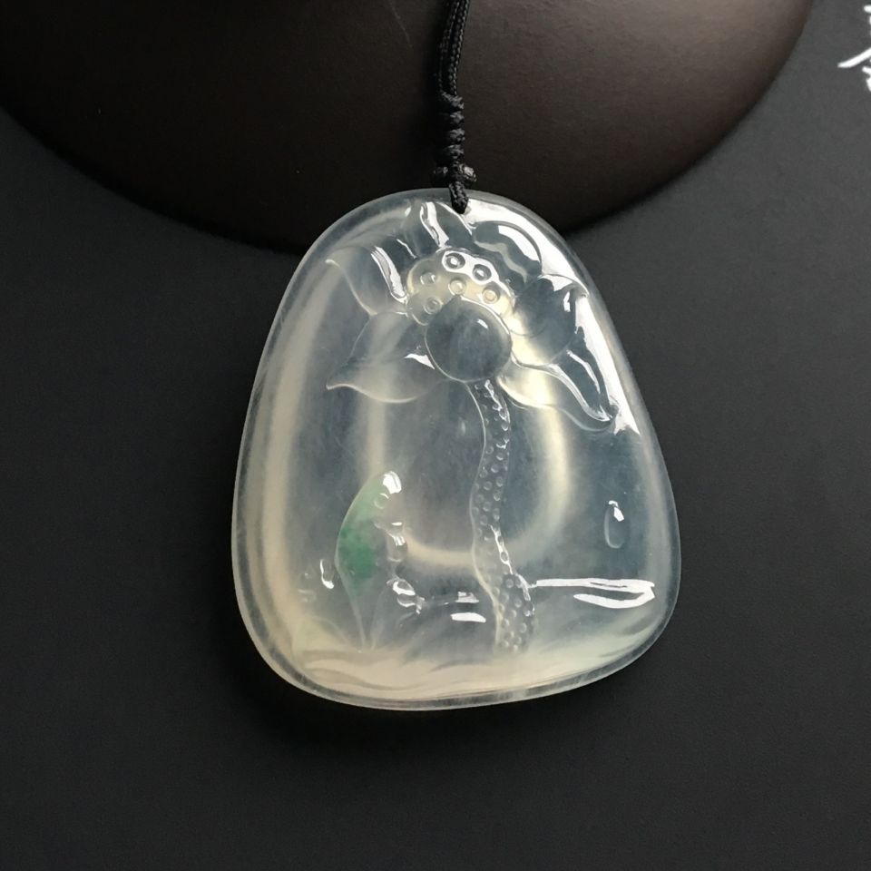 冰种淡晴水一品清廉挂件