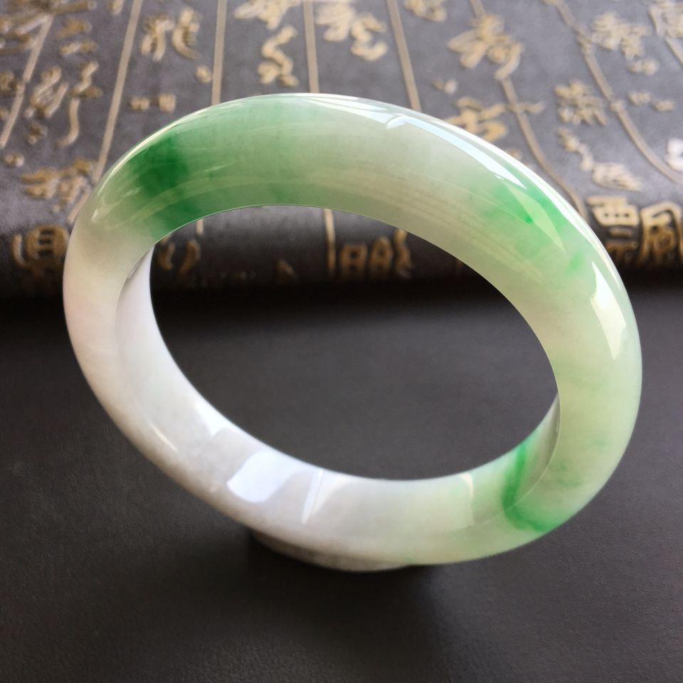 糯冰种飘翠手镯(57.7mm)