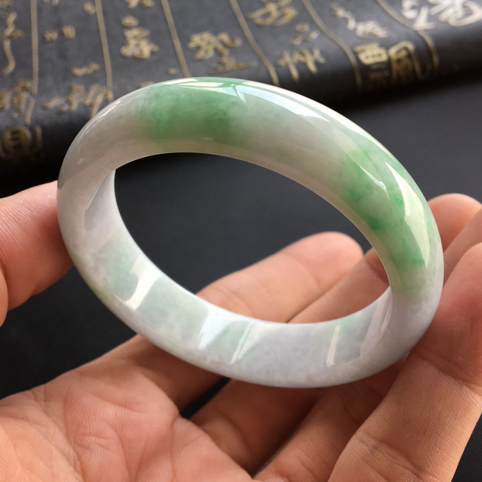 糯冰种飘翠手镯(53.2mm)