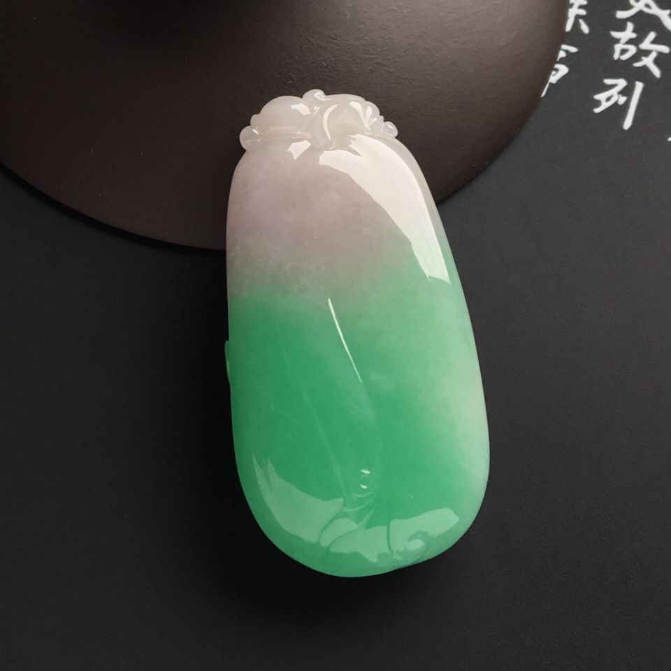 糯冰种苹果绿福瓜挂件