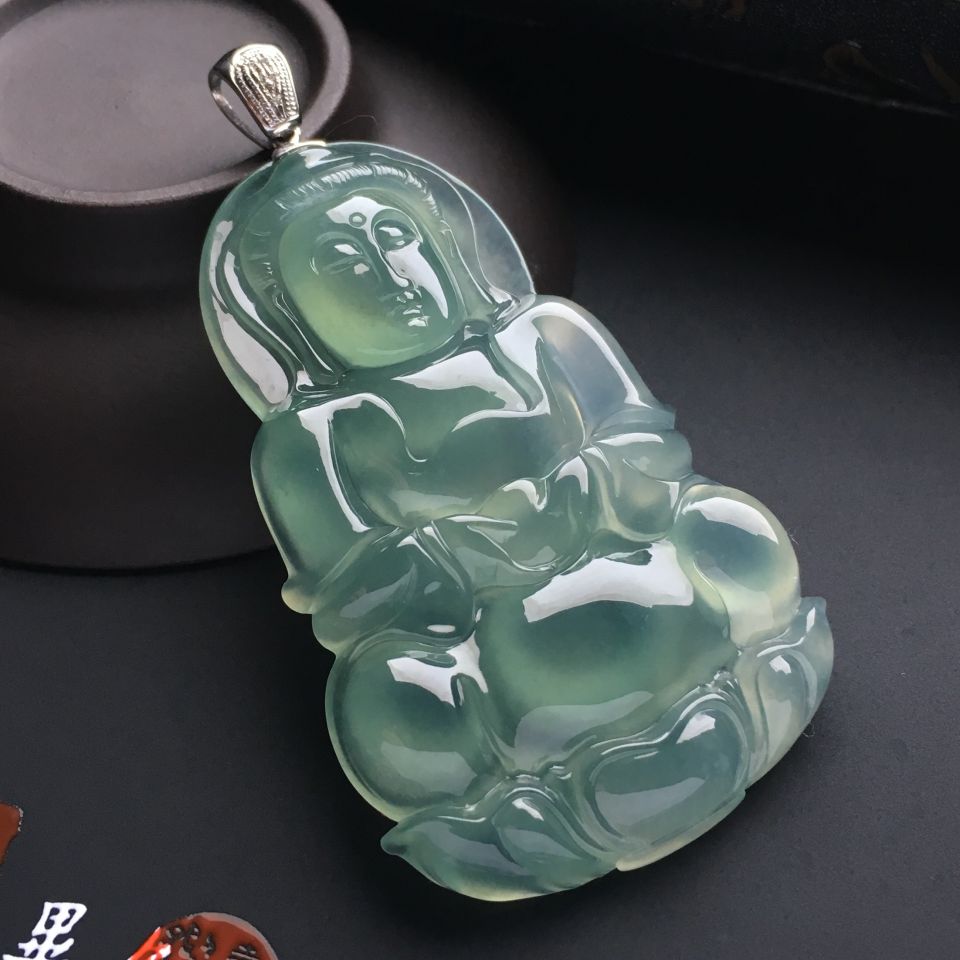 冰种晴水观音挂件