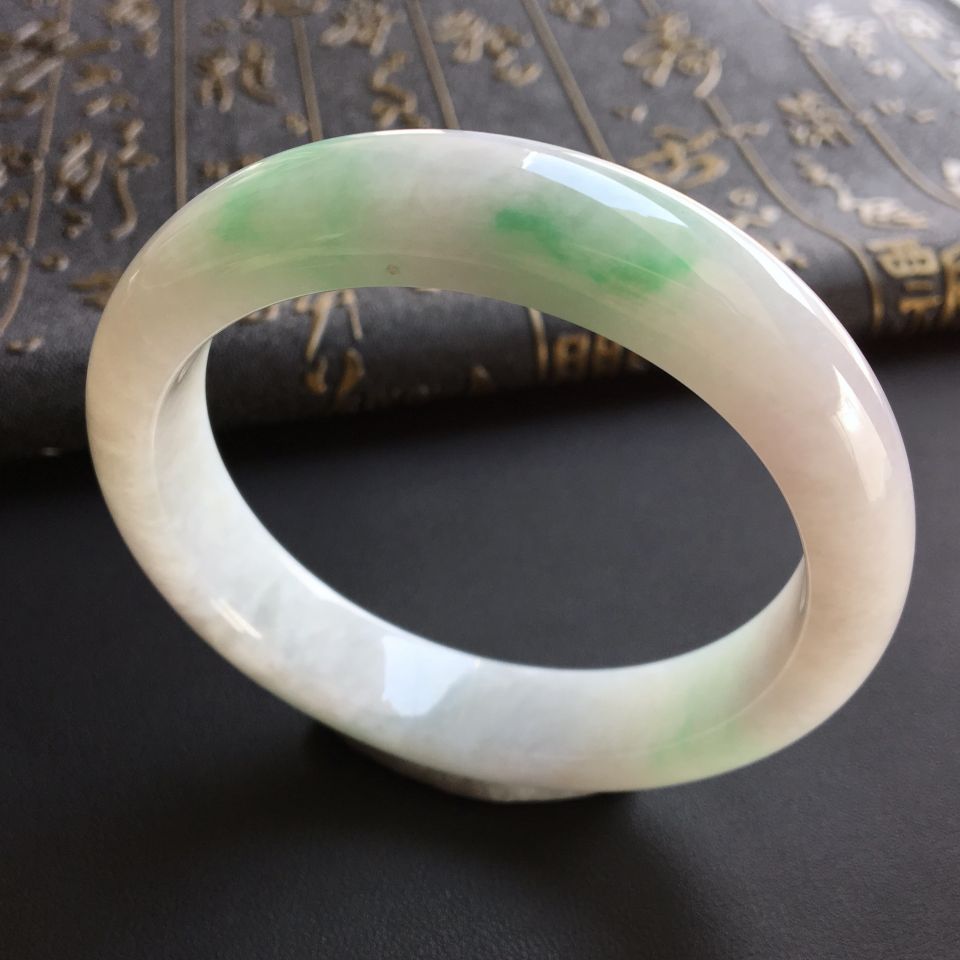 糯冰种飘翠手镯(60.4mm)