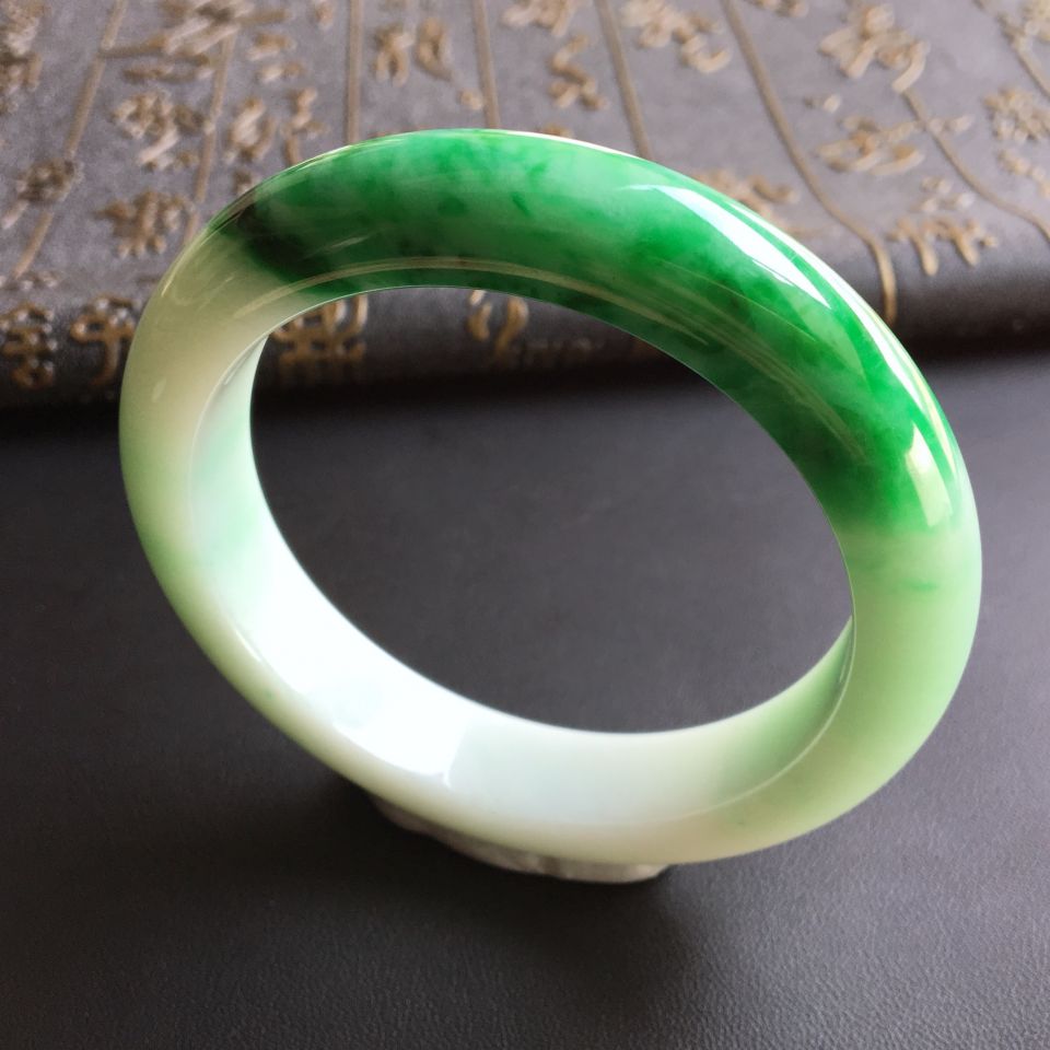 糯冰种飘翠手镯(59.4mm)