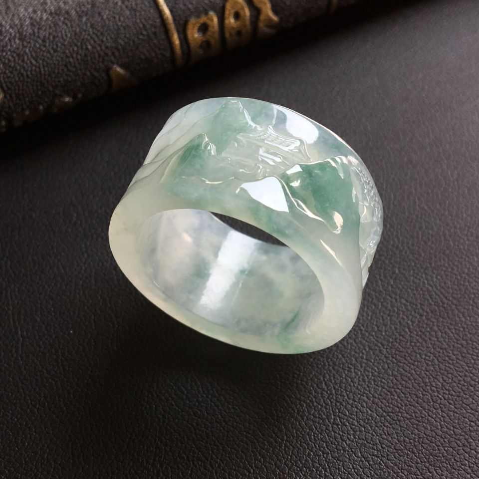 冰种飘花指环/挂件