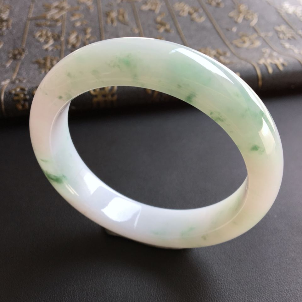 糯冰种飘花手镯(58.8mm)