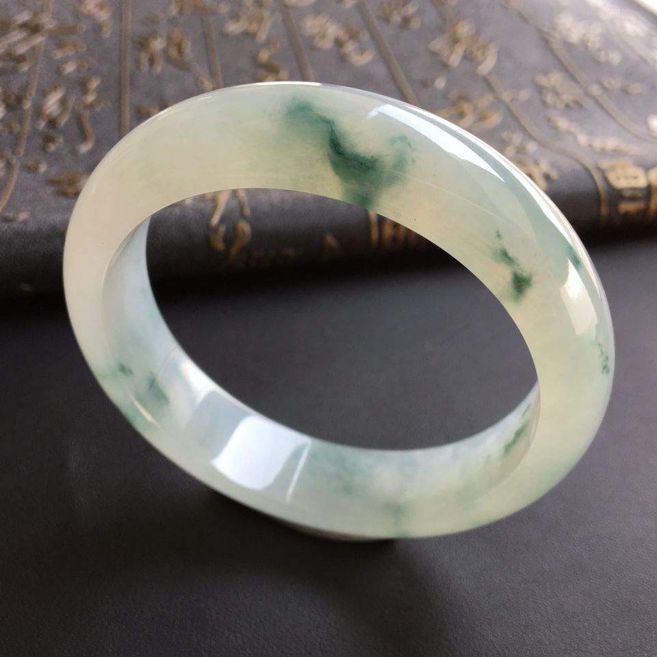 糯冰种飘花手镯(57.7mm)