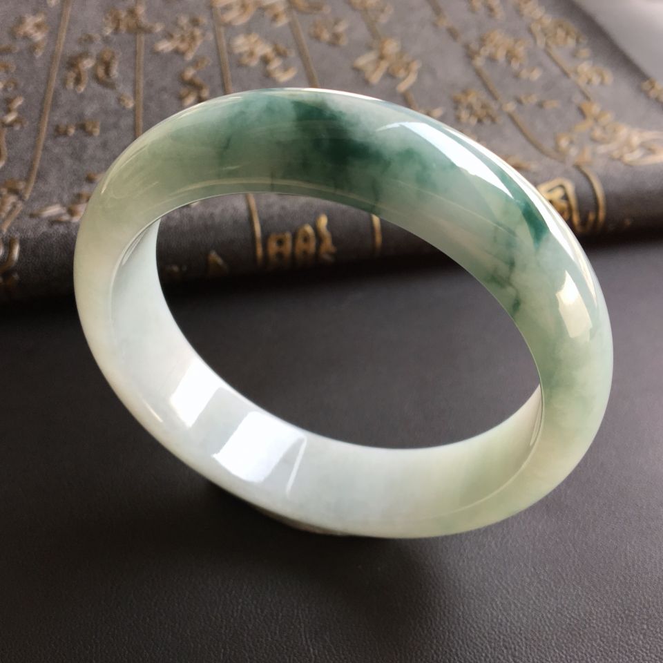糯冰种飘花手镯(58.3mm)