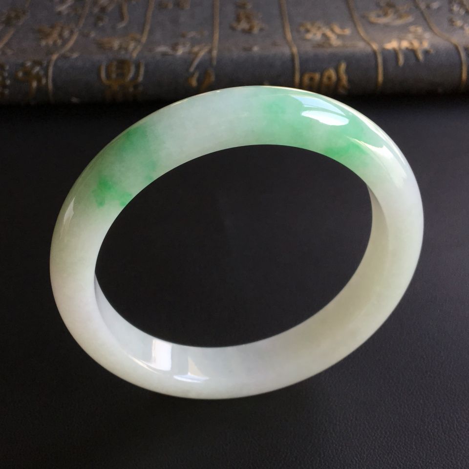 糯冰种飘翠手镯(54.6mm)