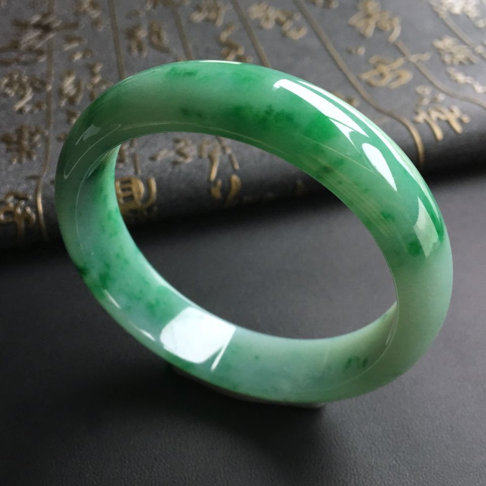 糯冰种飘翠手镯(58.3mm)