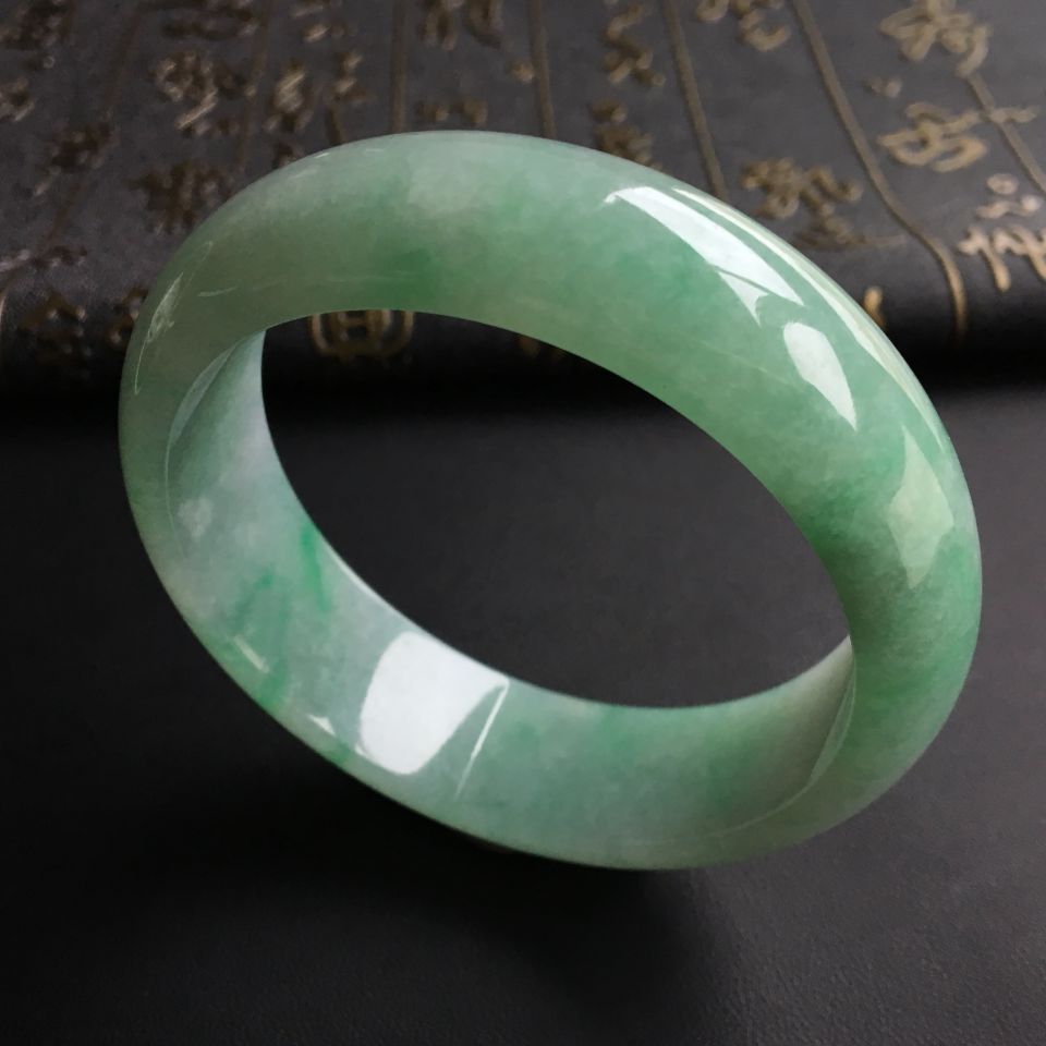 糯冰种飘翠手镯(59.4mm)