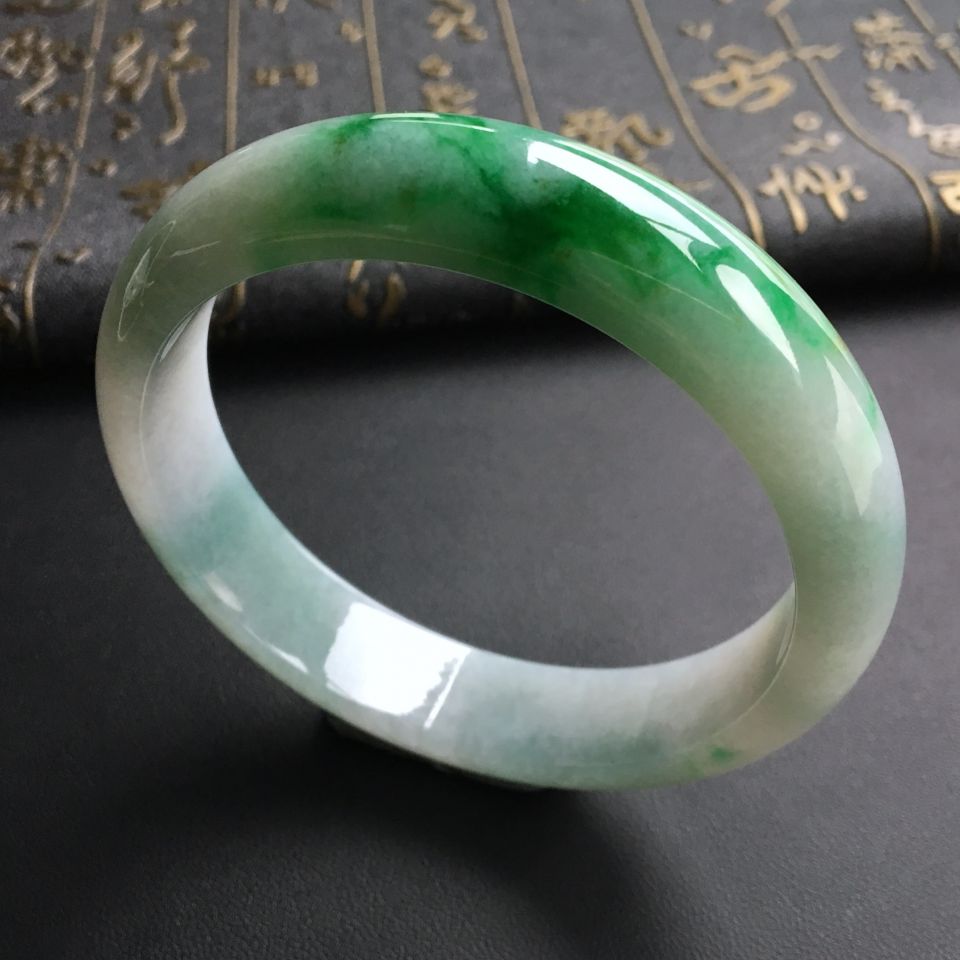 糯冰种飘翠手镯(61.5mm)