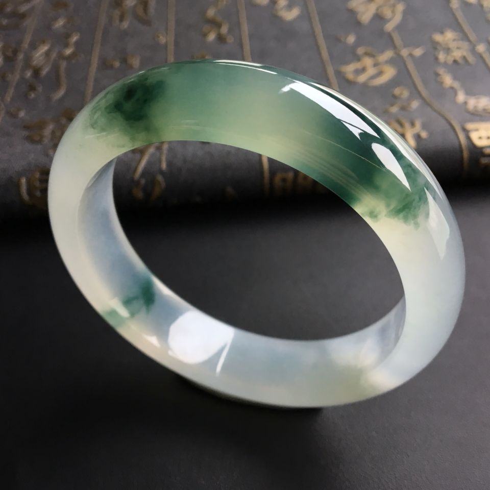 冰种飘花手镯(56.4mm)