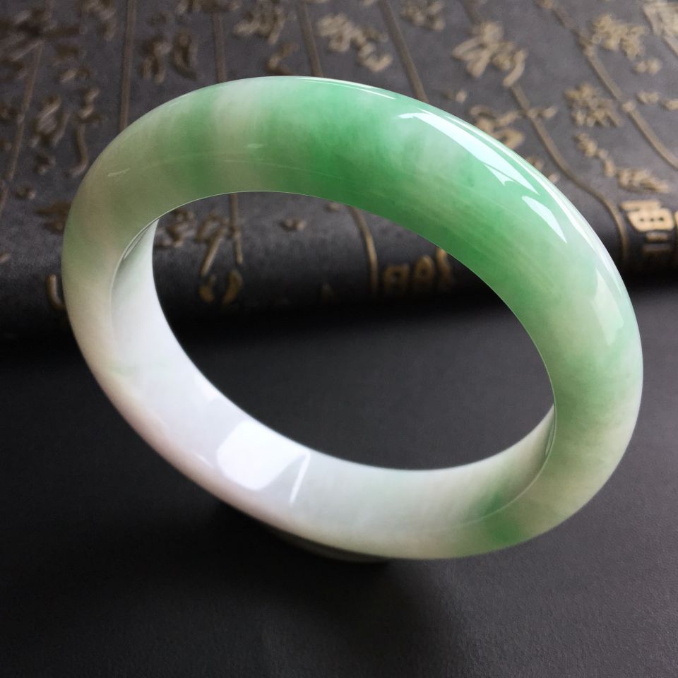 糯冰种飘翠手镯(59.4mm)