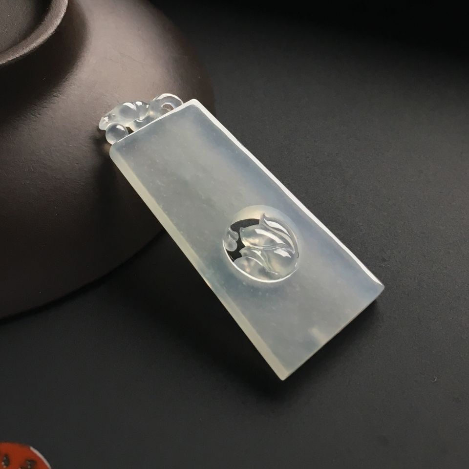 冰种淡晴水一品清廉挂件