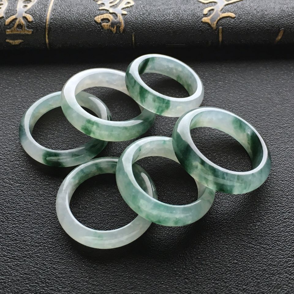 糯冰种飘花指环/平安环挂件一批走
