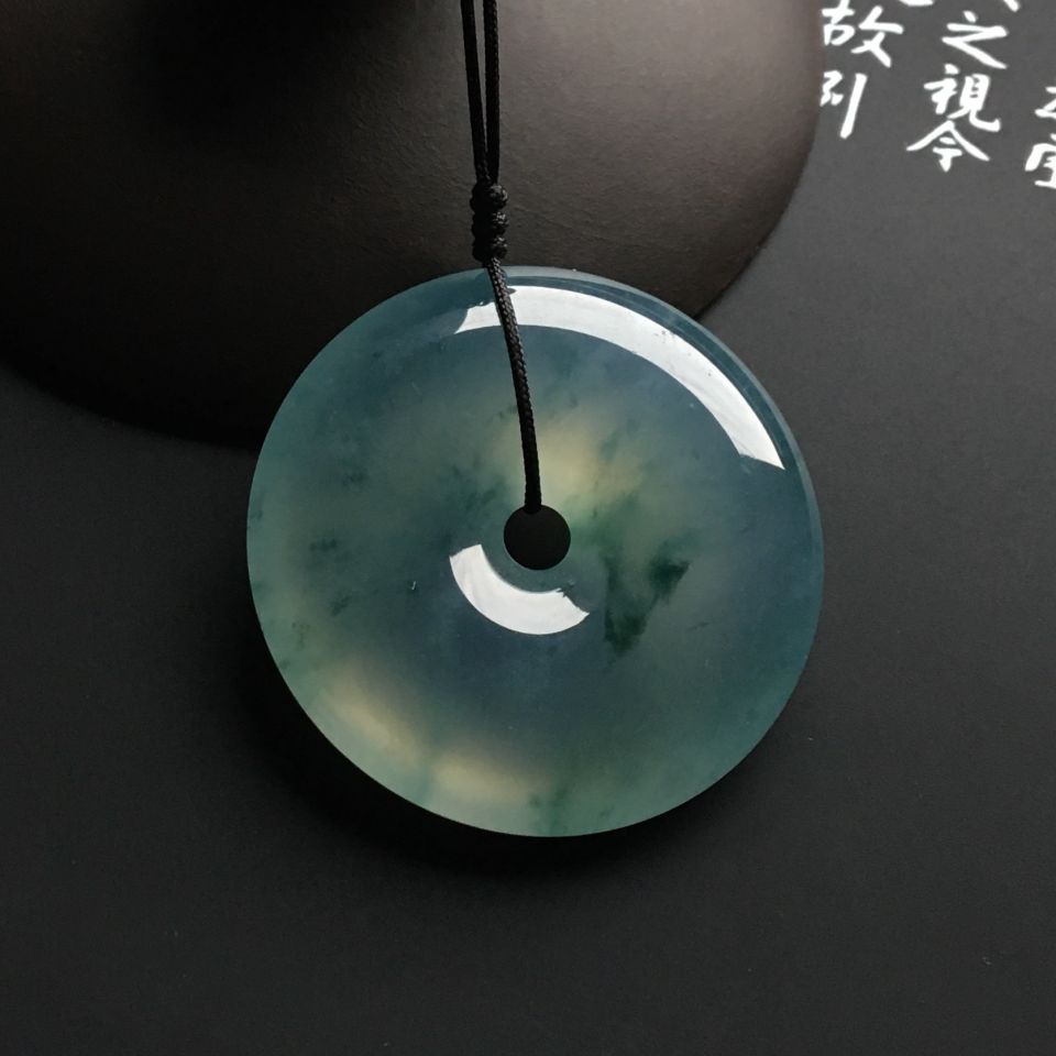 冰种飘花平安扣挂件