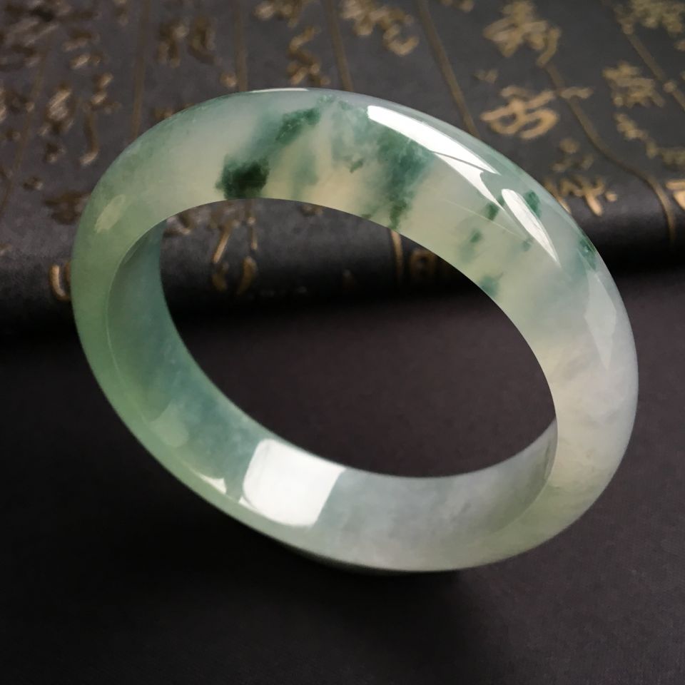 冰种晴水飘花手镯(56mm)