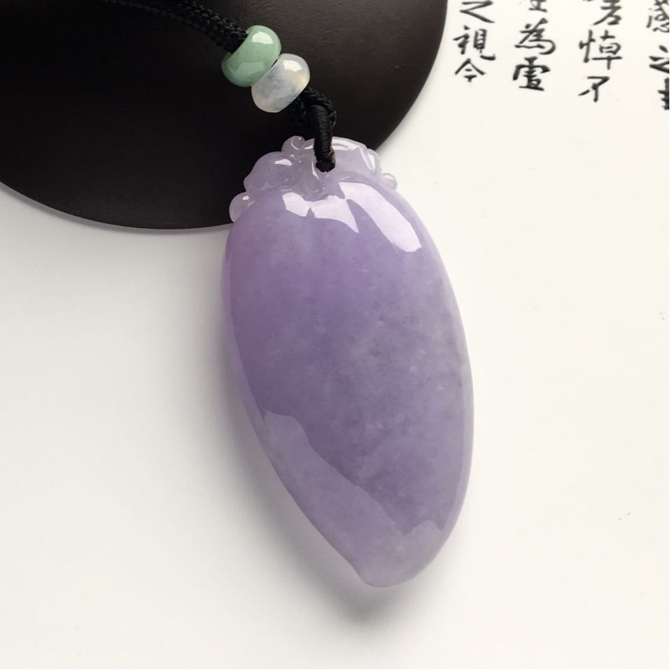 糯冰种紫罗兰福瓜挂件