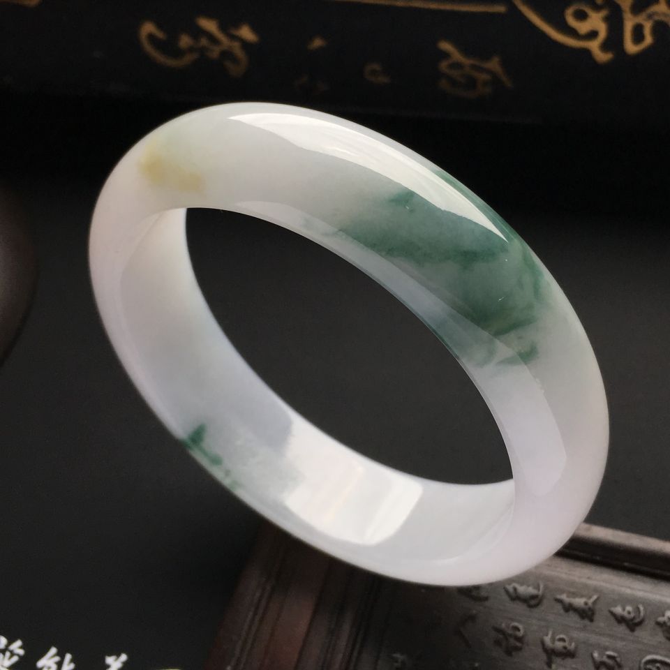 糯冰种飘花手镯（58.2mm）