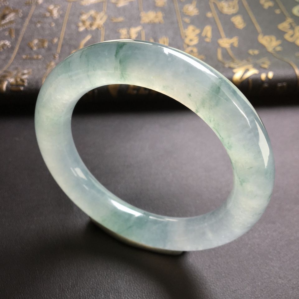 冰种飘花圆条手镯(55mm)