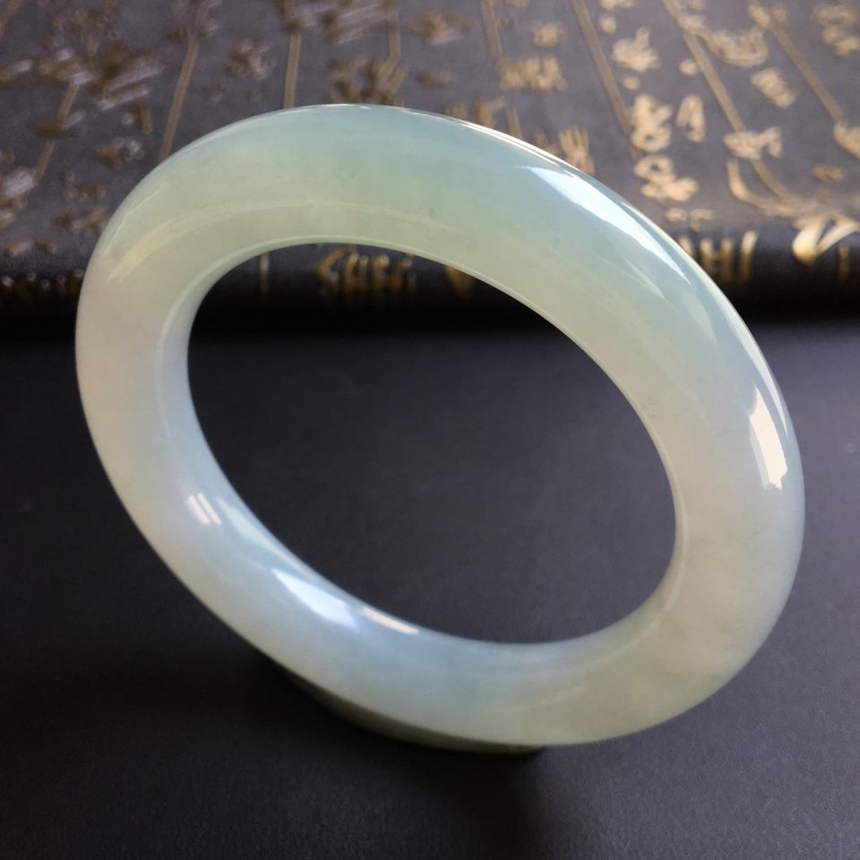 糯冰种晴水圆条手镯(57.5mm)