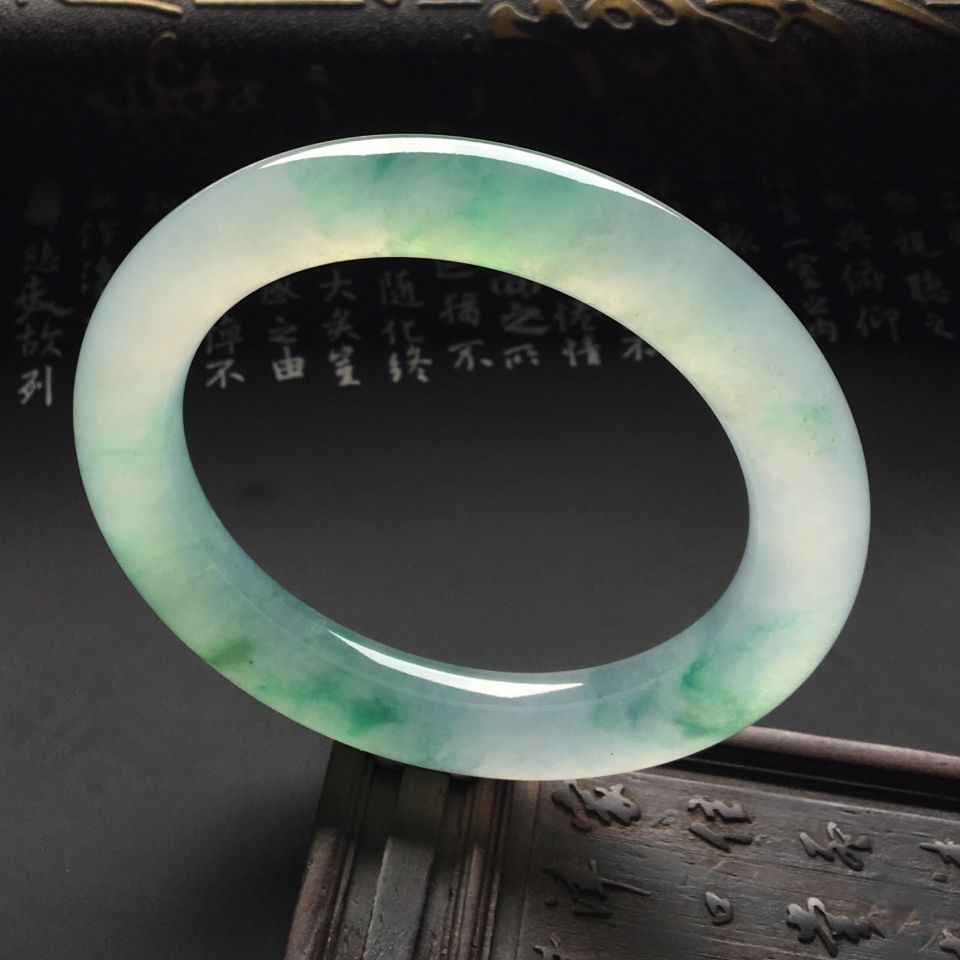 冰种飘花圆条手镯（57mm）