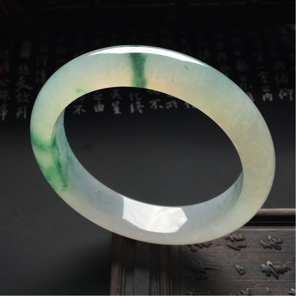 糯冰种飘花手镯（58.7mm）