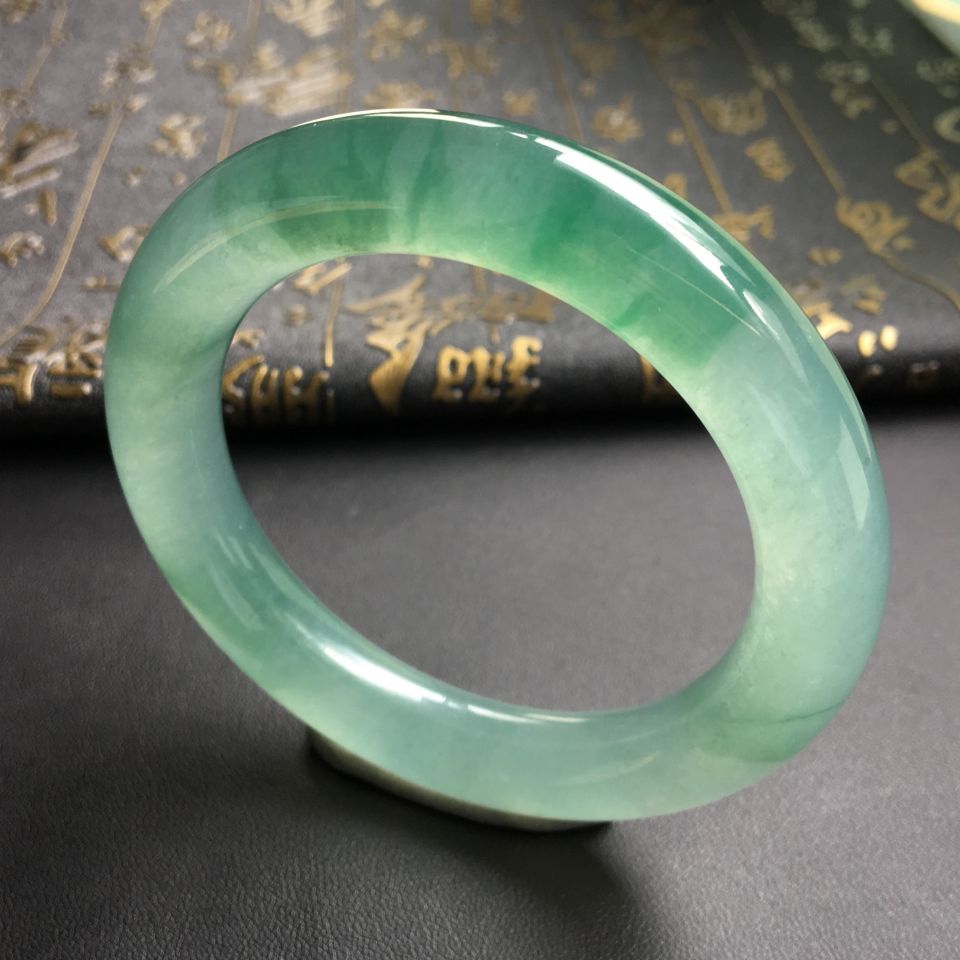 冰种飘花圆条手镯(58.5mm)