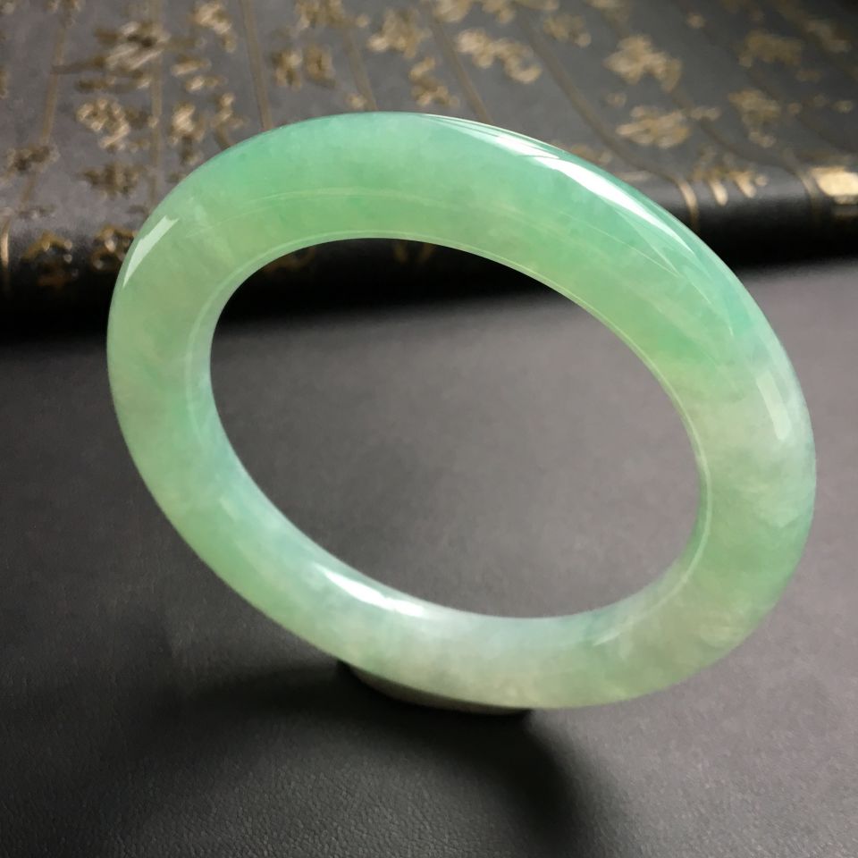 糯冰种晴水圆条手镯(57mm)